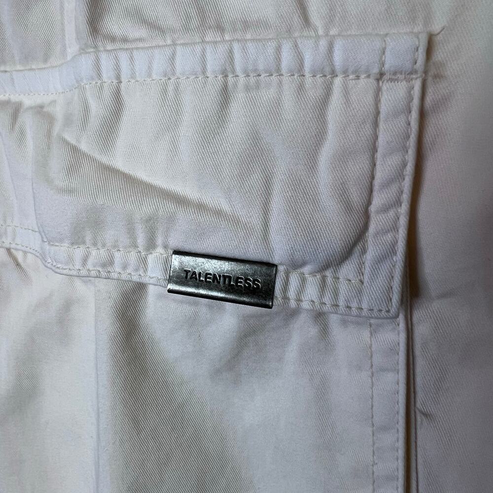 Talentless Cargo Pant Drawstring Wide Leg in Cream Casual Streetwear Women Small - Picture 12 of 16